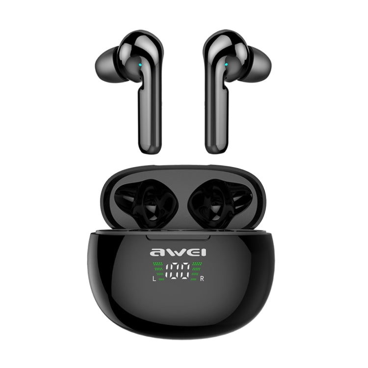awei T15P 블루투스 V5.0 TWS 진정 무선 스포츠 LED 디스플레이 헤드셋 충전 케이스 포함, T15P
