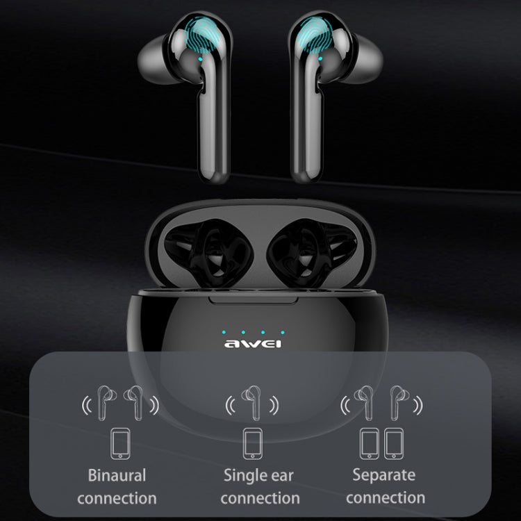 awei T15 TWS 블루투스 V5.0 진정 무선 스포츠 헤드셋 충전 케이스 포함, T15