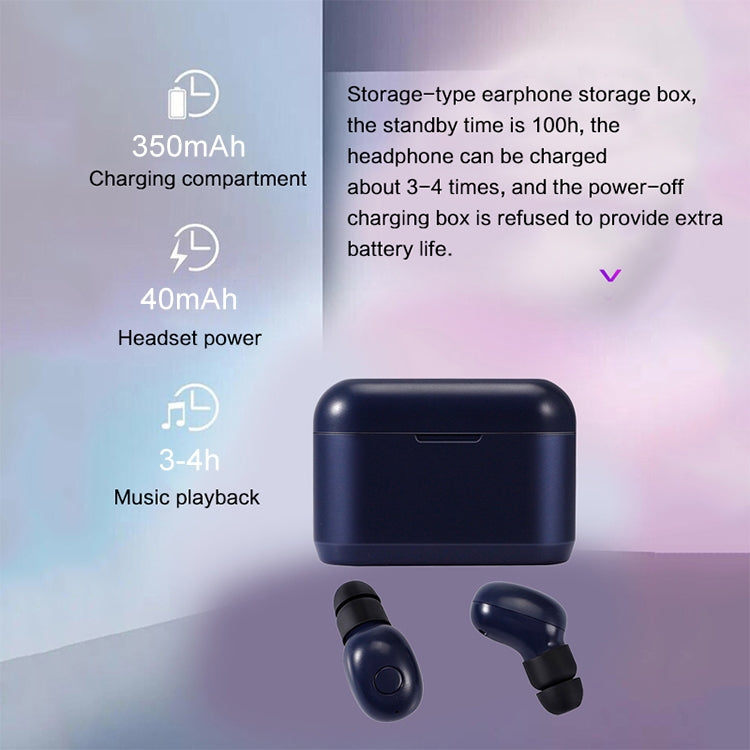 DT-4 IPX 방수 블루투스 5.0 무선 블루투스 이어폰 350mAh 자석 충전 박스 포함, 통화 지원, DT-4
