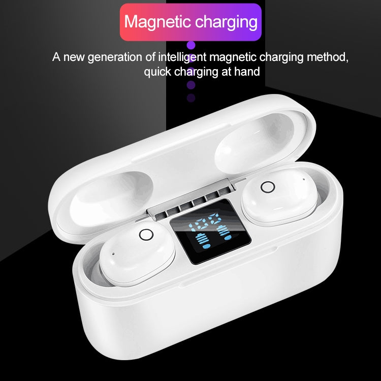 Dt-18 무선 양쪽 귀 블루투스 헤드셋, 2000mAh 충전 케이스 및 터치, 지능형 자석 흡착 충전 지원