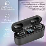 Dt-18 무선 양쪽 귀 블루투스 헤드셋, 2000mAh 충전 케이스 및 터치, 지능형 자석 흡착 충전 지원
