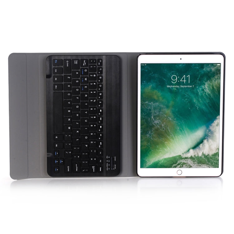 A09 블루투스 3.0 초슬림 ABS 분리형 블루투스 키보드 가죽 태블릿 케이스 iPad Air / Pro 10.5인치 (2019)용, 홀더 포함