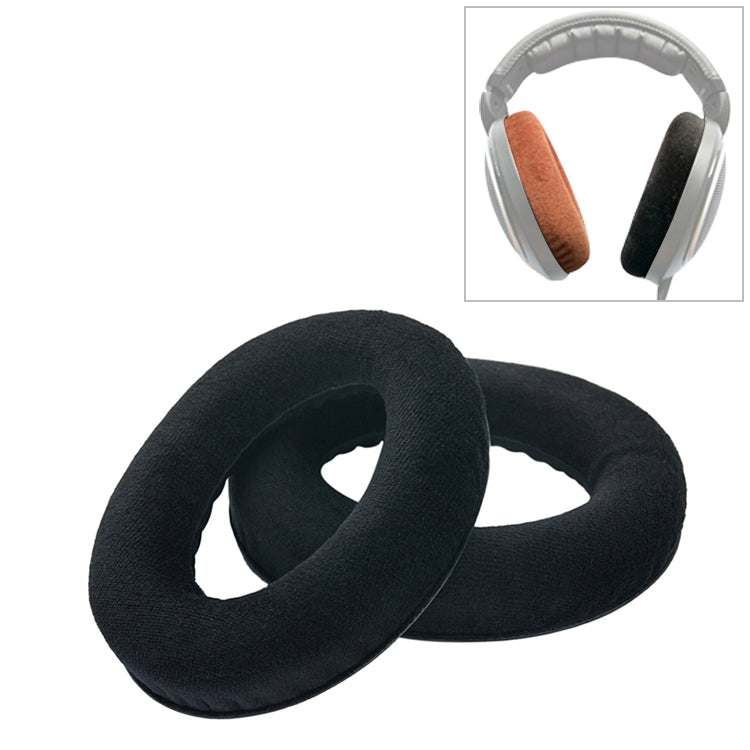 Sennheiser HD515 / HD555 / HD595 / HD598 / HD558 / PC360용 2개입 플란넬 이어폰 쿠션 커버 이어머프 교체용 이어패드, 톤 튜닝 코튼 포함, 벨벳 블랙, 벨벳 브라운