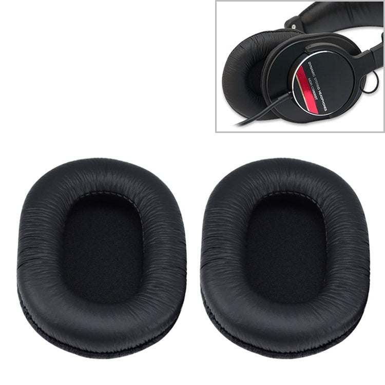 소니 MDR-7506 / MDR-V6 / MDR-CD900ST용 2개 스폰지 헤드폰 보호 케이스, 검정 주름