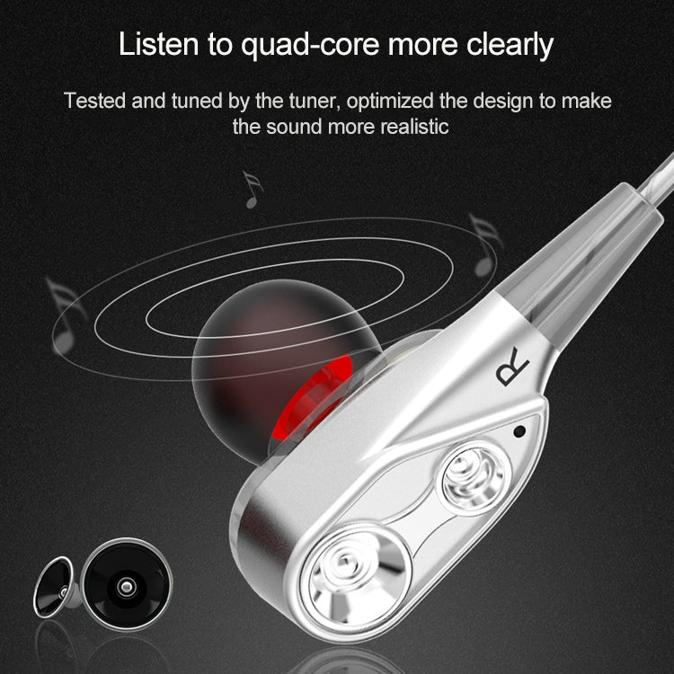 D12 1.2m 유선 인이어 3.5mm 인터페이스 스테레오 유선 제어 HIFI 이어폰 듀얼 모션 루프 러닝 게임 음악 헤드셋 포장 포함, D12 포장 포함 (검정), D12 포장 포함 (흰색)
