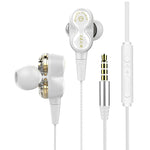 D12 1.2m 유선 인이어 3.5mm 인터페이스 스테레오 유선 제어 HIFI 이어폰 듀얼 모션 루프 러닝 게임 음악 헤드셋 포장 포함, D12 포장 포함 (검정), D12 포장 포함 (흰색)