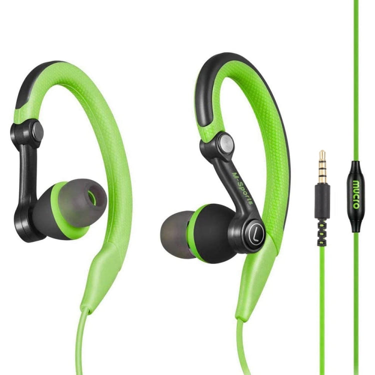 Mucro MB-232 러닝 인이어 스포츠 이어후크 유선 스테레오 헤드폰 조깅 체육관용, 3.5mm