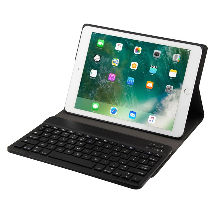 FT-1030 블루투스 3.0 ABS 브러시드 텍스처 키보드 + 스킨 텍스처 가죽 태블릿 케이스 for iPad Air / Air 2 / iPad Pro 9.7인치, 3단계 각도 조절 / 자석 / 슬립 기능, FT-1030D