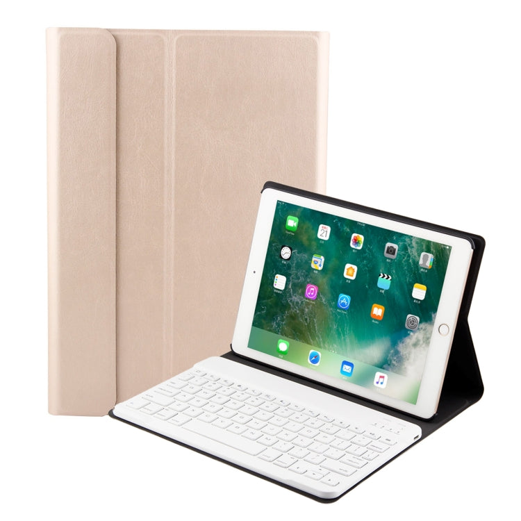 FT-1030 블루투스 3.0 ABS 브러시드 텍스처 키보드 + 스킨 텍스처 가죽 태블릿 케이스 for iPad Air / Air 2 / iPad Pro 9.7인치, 3단계 각도 조절 / 자석 / 슬립 기능, FT-1030D