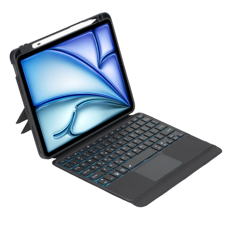T11B-AS 분리형 회전 백라이트 터치 블루투스 키보드 케이스, iPad Air 11 2024 / Air 5 / Air 4 10.9 / Pro 11 2022 2021 2020 2018용, iPad Air 11 2025 / Air 11 2024 / Air 5 / Air 4 10.9 / Pro 11 2022 2021 2020 2018용