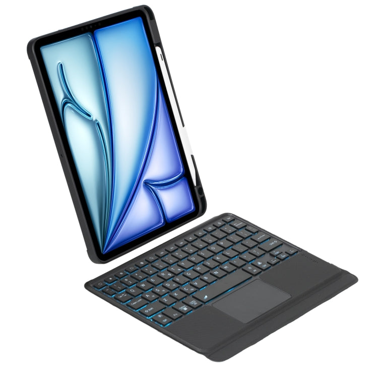 T11B-AS 분리형 회전 백라이트 터치 블루투스 키보드 케이스, iPad Air 11 2024 / Air 5 / Air 4 10.9 / Pro 11 2022 2021 2020 2018용, iPad Air 11 2025 / Air 11 2024 / Air 5 / Air 4 10.9 / Pro 11 2022 2021 2020 2018용