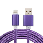 2m 직조 스타일 금속 헤드 84코어 8핀 to USB 2.0 데이터 / 충전 케이블