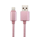 2m 직조 스타일 금속 헤드 84코어 8핀 to USB 2.0 데이터 / 충전 케이블