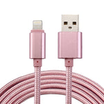 2m 직조 스타일 금속 헤드 84코어 8핀 to USB 2.0 데이터 / 충전 케이블
