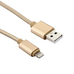 1m 직조 스타일 금속 헤드 84코어 8핀 to USB 2.0 데이터/충전 케이블