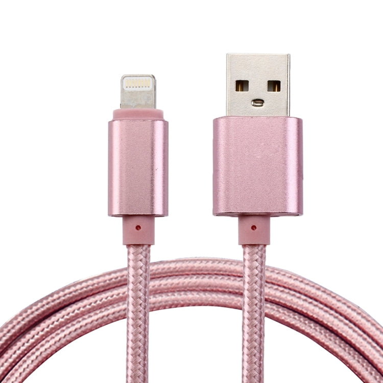 1m 직조 스타일 금속 헤드 84코어 8핀 to USB 2.0 데이터/충전 케이블