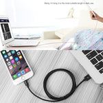 3m 3A 직조 스타일 금속 헤드 8핀 to USB 데이터/충전 케이블, 3m 8핀