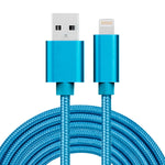3m 3A 직조 스타일 금속 헤드 8핀 to USB 데이터/충전 케이블, 3m 8핀