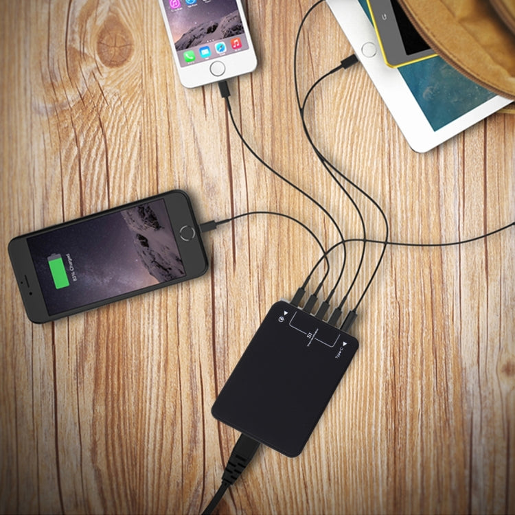 Q8118 1 퀵 차지 3.0 + 4 스마트 식별 USB + 1 USB-C / 타입-C 3.1 데스크탑 USB 충전기