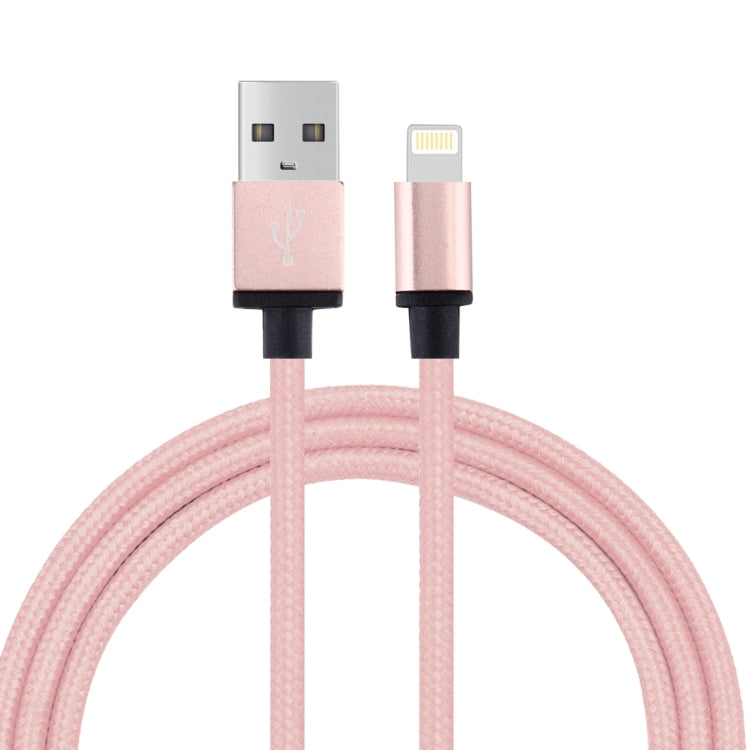 1m 직조 스타일 금속 헤드 58코어 8핀 to USB 2.0 데이터/충전 케이블