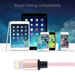 1m 직조 스타일 금속 헤드 58코어 8핀 to USB 2.0 데이터/충전 케이블
