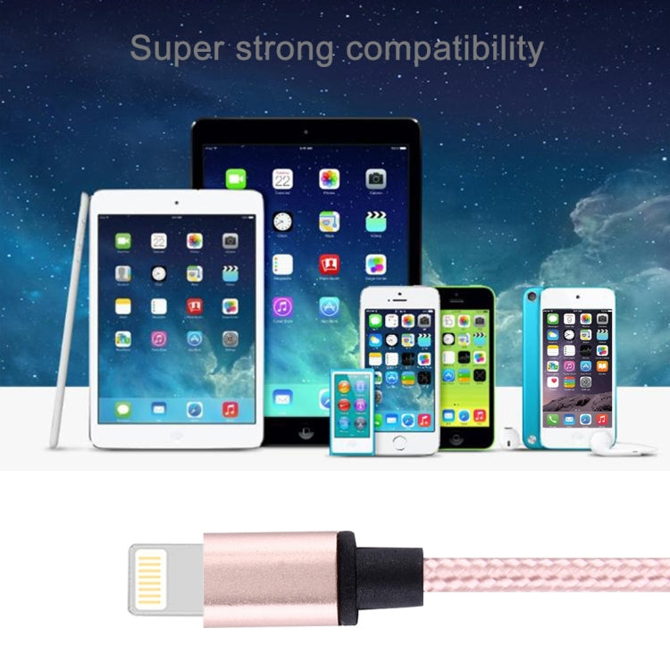 1m 직조 스타일 금속 헤드 58코어 8핀 to USB 2.0 데이터/충전 케이블