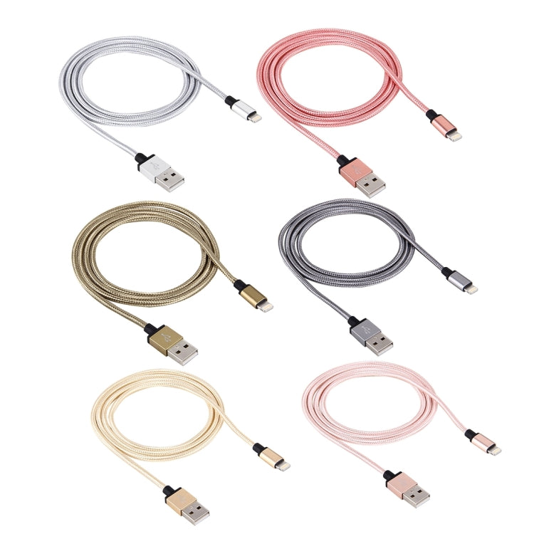 1m 직조 스타일 금속 헤드 58코어 8핀 to USB 2.0 데이터/충전 케이블