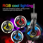 ONIKUMA K6 오버이어 베이스 스테레오 서라운드 게이밍 헤드폰 마이크 및 RGB 라이트 포함