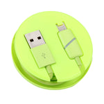 1m 원형 보빈 선물 상자 스타일 8핀 to USB 데이터 동기화 케이블 표시등 포함 아이폰, 아이패드용