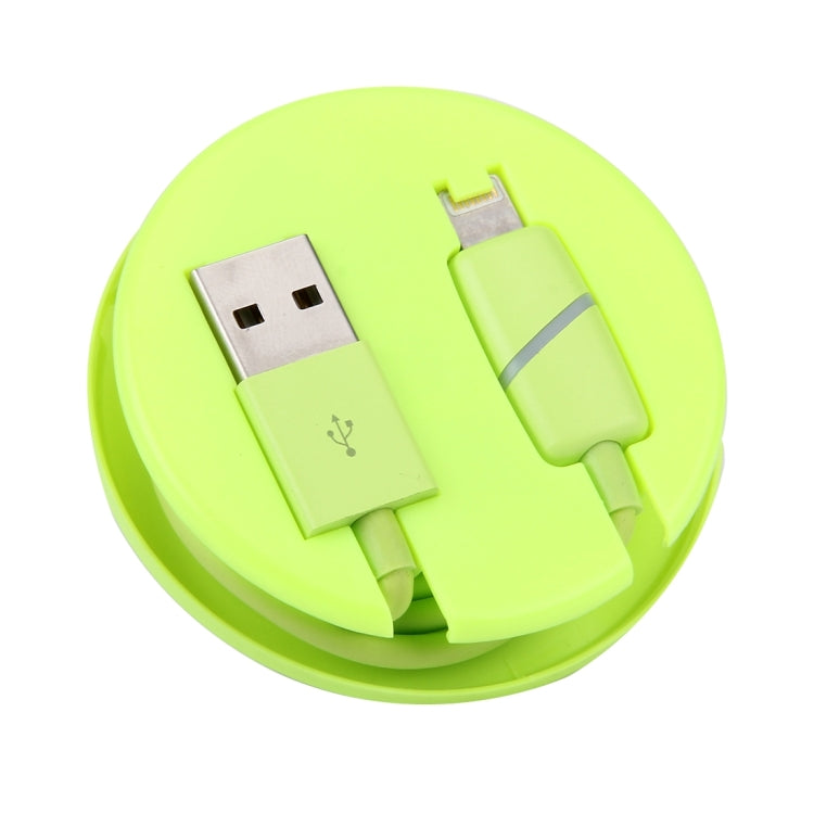 1m 원형 보빈 선물 상자 스타일 8핀 to USB 데이터 동기화 케이블 표시등 포함 아이폰, 아이패드용