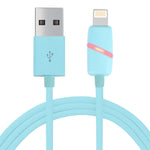 1m 원형 보빈 선물 상자 스타일 8핀 to USB 데이터 동기화 케이블 표시등 포함 아이폰, 아이패드용