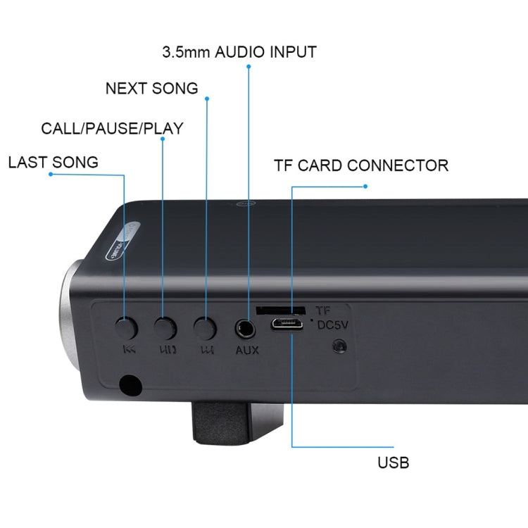 사운드바 LP-08 CE0152 USB MP3 플레이어 2.1CH 블루투스 무선 사운드바 스피커 리모컨 포함, CE0152 블랙, CE0152 골드