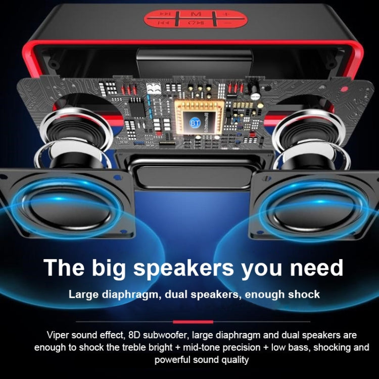 SC211 휴대용 서브우퍼 무선 블루투스 스피커 블루투스 5.0, TF 카드 & U 디스크 & 3.5mm AUX 지원