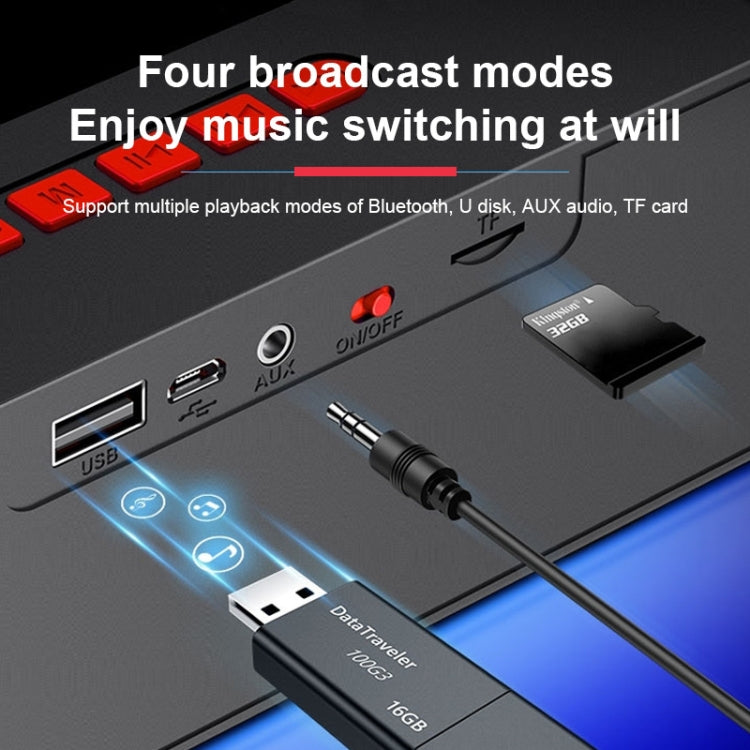SC211 휴대용 서브우퍼 무선 블루투스 스피커 블루투스 5.0, TF 카드 & U 디스크 & 3.5mm AUX 지원