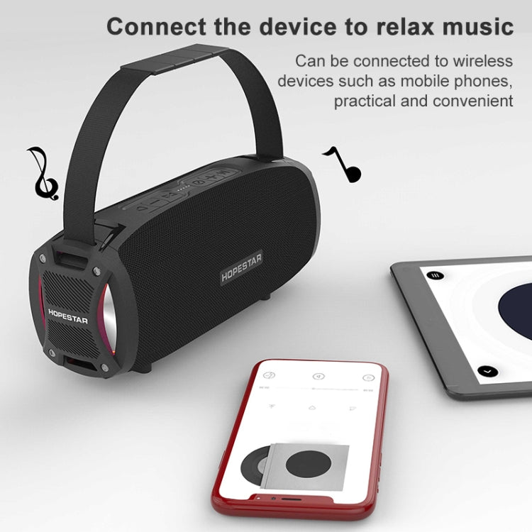 HOPESTAR H24 Pro TWS 휴대용 야외 방수 직조 텍스처 블루투스 스피커 리듬 라이트, 핸즈프리 통화 & U 디스크 & TF 카드 & 3.5mm AUX & FM 지원, H24 Pro 블랙, H24 Pro 그레이, H24 Pro 블루, H24 Pro 레드
