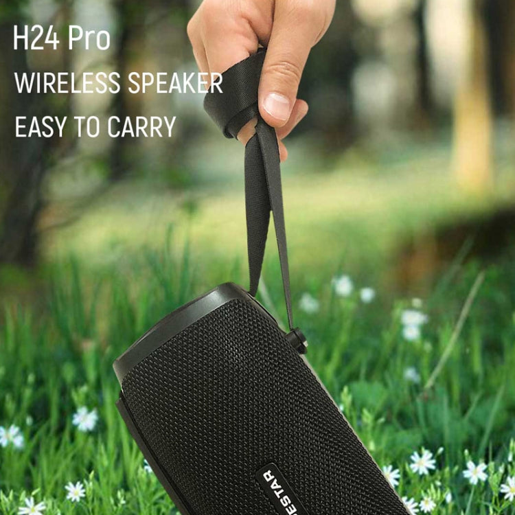 HOPESTAR H24 Pro TWS 휴대용 야외 방수 직조 텍스처 블루투스 스피커 리듬 라이트, 핸즈프리 통화 & U 디스크 & TF 카드 & 3.5mm AUX & FM 지원, H24 Pro 블랙, H24 Pro 그레이, H24 Pro 블루, H24 Pro 레드