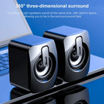 A2 USB 2.0 Wire-controlled Illuminated Mobile Phone Computer Mini Desktop Speaker, Illuminated