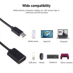 8.3cm USB 암컷 to Type-C 수컷 금속 와이어 OTG 케이블 충전 데이터 케이블
