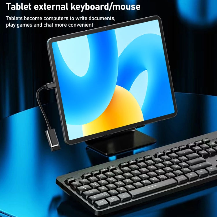 8.3cm USB 암컷 to Type-C 수컷 금속 와이어 OTG 케이블 충전 데이터 케이블