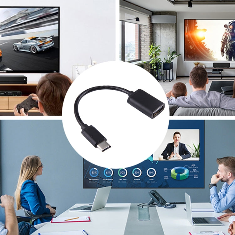8.3cm USB 암컷 to Type-C 수컷 금속 와이어 OTG 케이블 충전 데이터 케이블