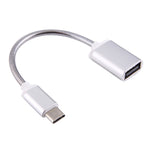 8.3cm USB 암컷 to Type-C 수컷 금속 와이어 OTG 케이블 충전 데이터 케이블
