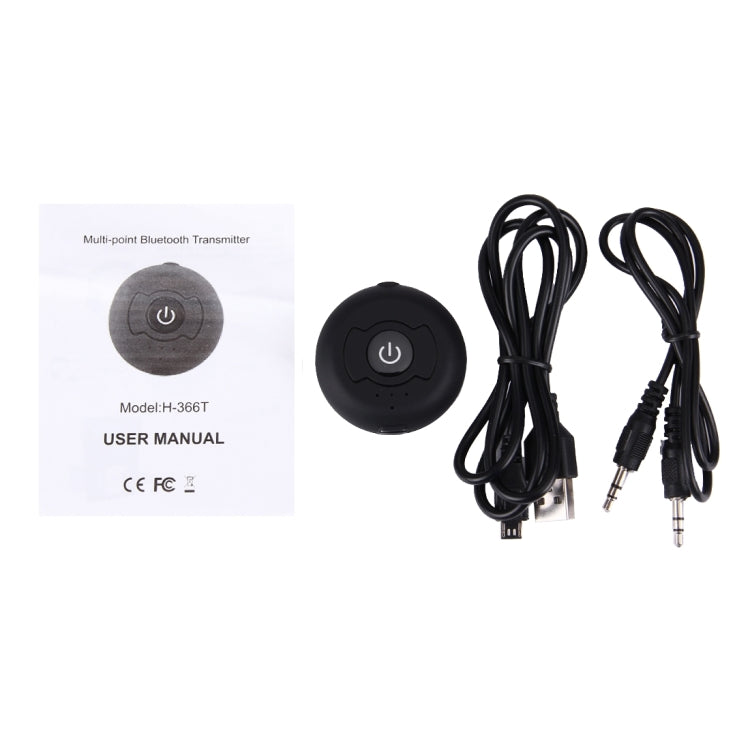 H366T 휴대용 멀티포인트 블루투스 4.0 오디오 송신기, iPhone, Samsung, HTC, Sony, Google, Huawei, Xiaomi 및 기타 스마트폰용