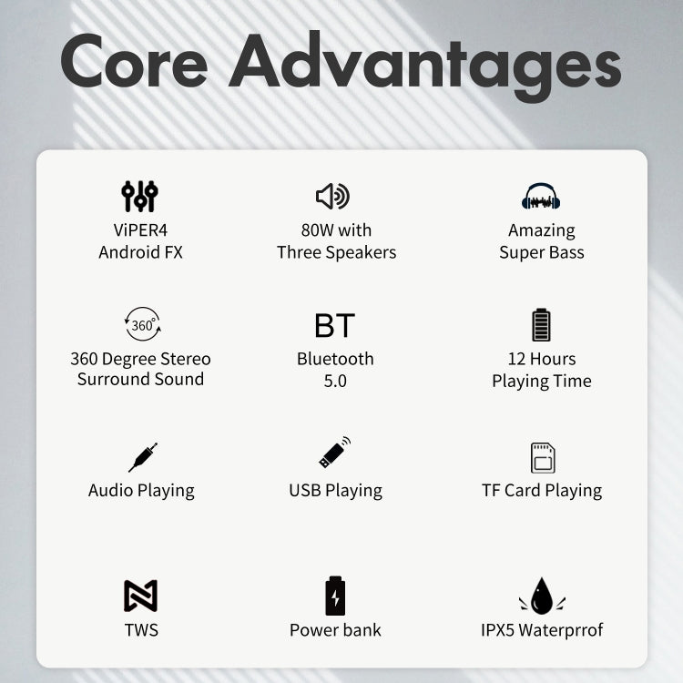 XDOBO X8 Plus 80W 무선 블루투스 스피커 야외 서브우퍼 TWS, TF 카드 및 U 디스크 지원, X8 Plus