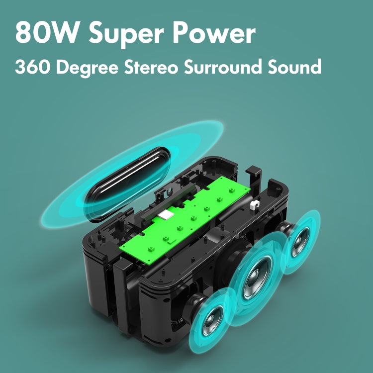 XDOBO X8 Plus 80W 무선 블루투스 스피커 야외 서브우퍼 TWS, TF 카드 및 U 디스크 지원, X8 Plus