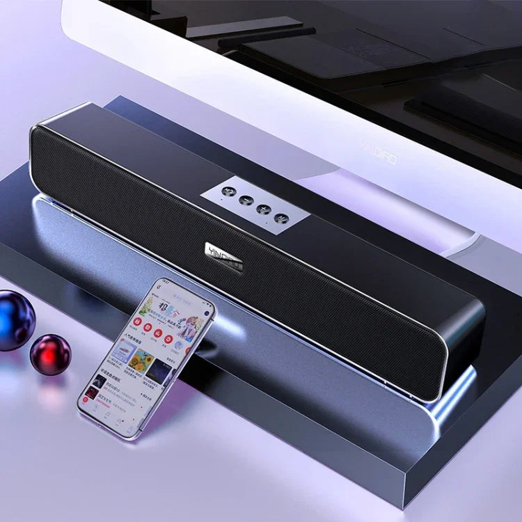 YINDIAO A36 블루투스 5.0 스마트 서브우퍼 컴퓨터 무선 블루투스 스피커, 블루투스 스탠다드 버전, 블루투스 스탠다드 버전(블랙)