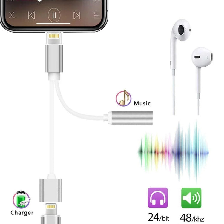 10cm 8 핀 암컷 & 3.5mm 오디오 암컷 to 8 핀 수컷 충전기 어댑터 케이블, 모든 iOS 시스템 지원