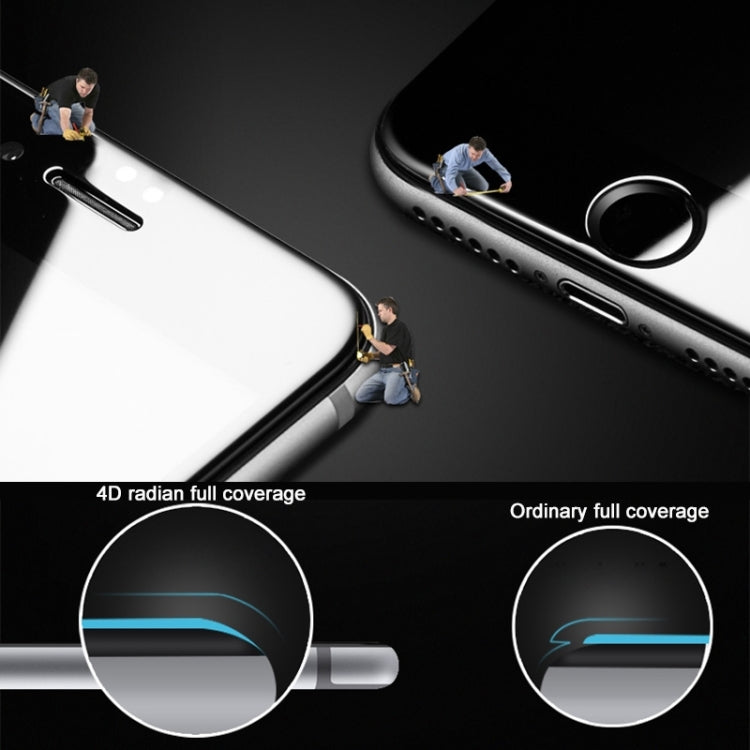 For iPhone 7 0.3mm 9H Surface Hardness 4D Curved Edge Full Screen Tempered Glass Screen Protector