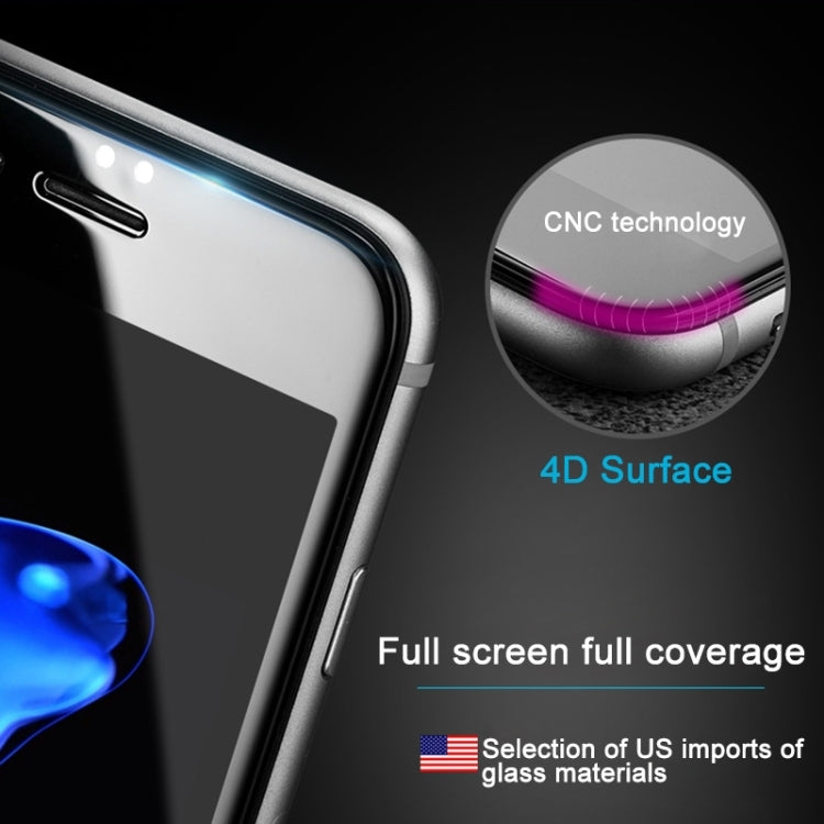 For iPhone 7 0.3mm 9H Surface Hardness 4D Curved Edge Full Screen Tempered Glass Screen Protector