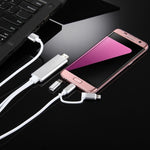 3 in 1 마이크로 USB & 8핀 & 타입-C to HDMI HD 1080P HDTV 어댑터 케이블