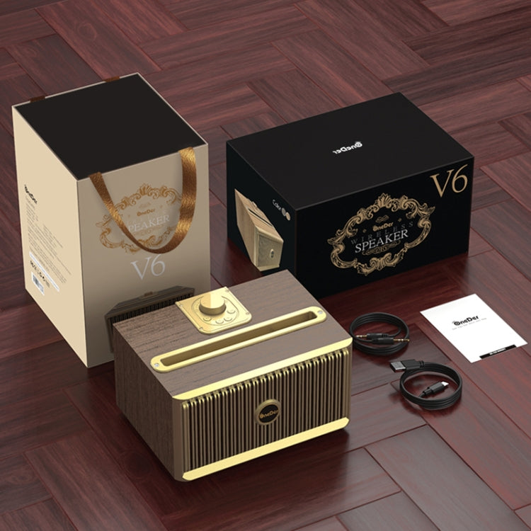 Oneder V6 휴대용 무선 블루투스 스피커, 핸즈프리 & FM & TF 카드 & AUX & USB 드라이브 지원